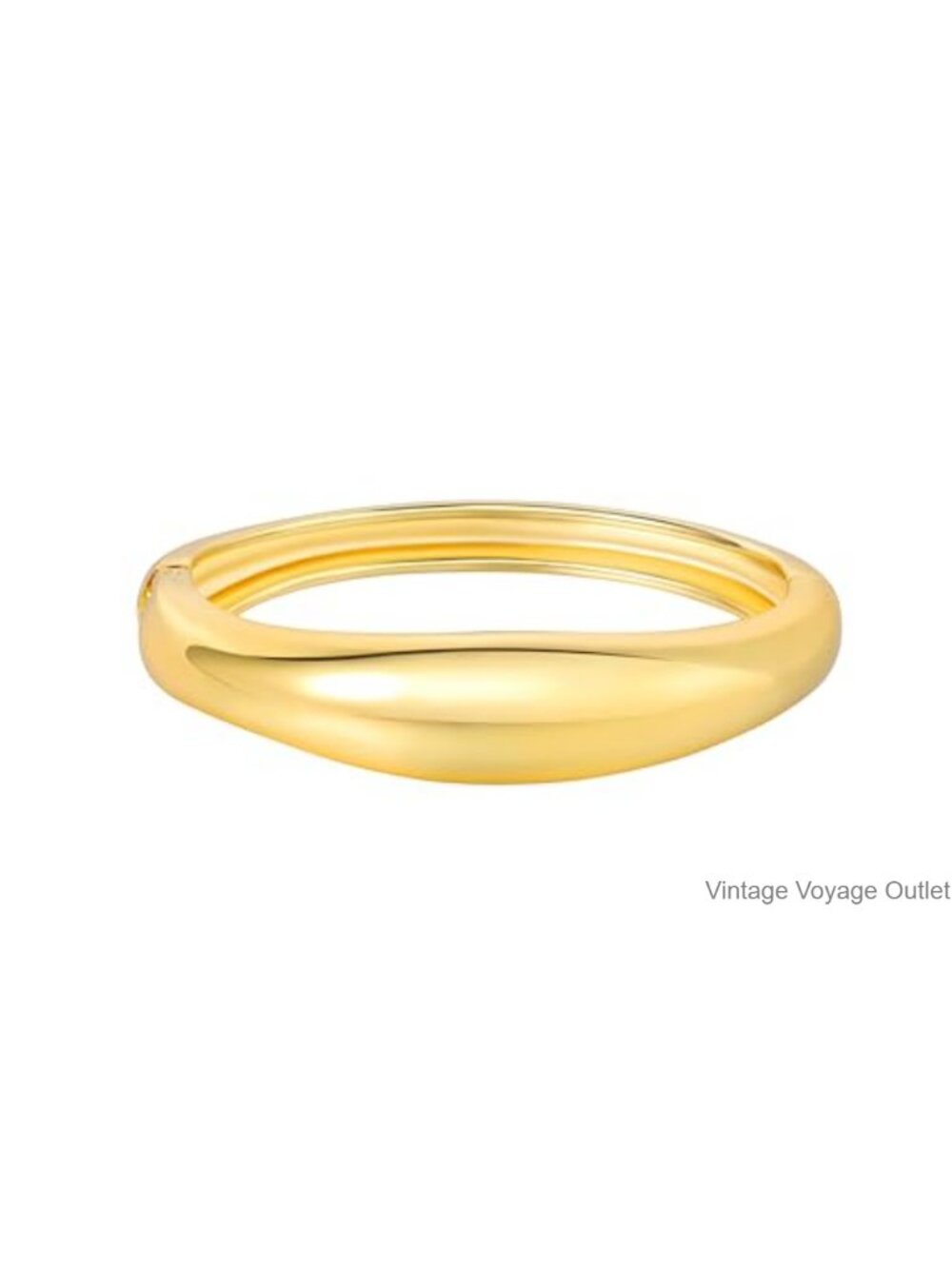 Gold Plated Cuff Bracelet Set Chunky Bangle for Women Trendy 2PCS